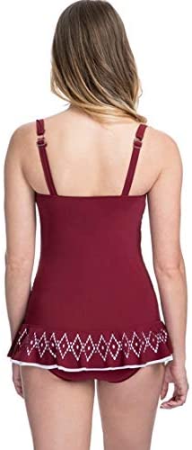 Profile by Gottex Merlot Tutti Frutti Lasercut Swimdress Color Merlot