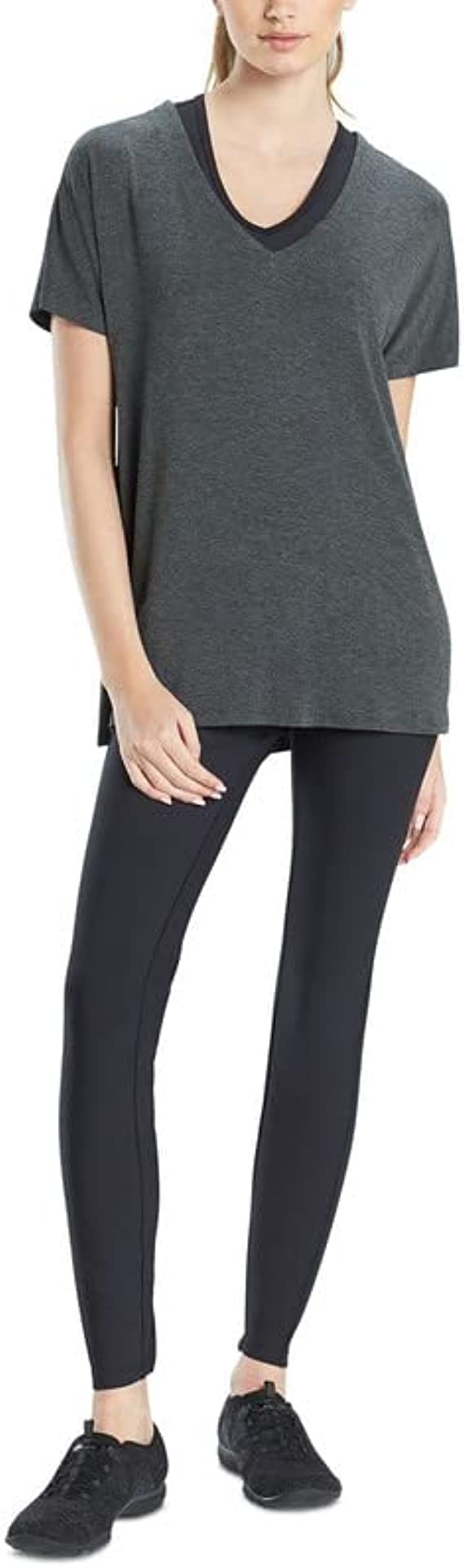 Josie Natori Women's Elements Dolman V-Neck Top  Color Anthrocite Size XS