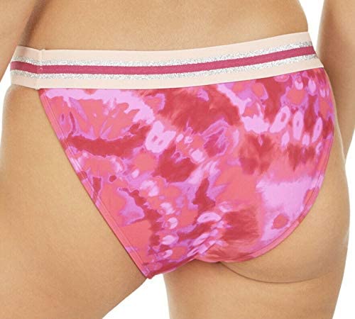 Hula Honey Women's Tie Dye Hana Beach Printed Bikini Swim Bottom  Berry Size L