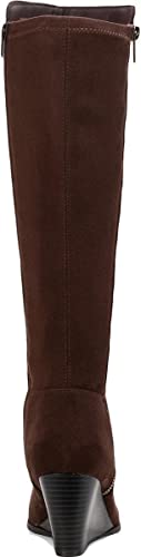 Style & Co. Womens August Vegan Leather Almond Toe Knee-High Boots Color Chocolate Micro Size 6.5M