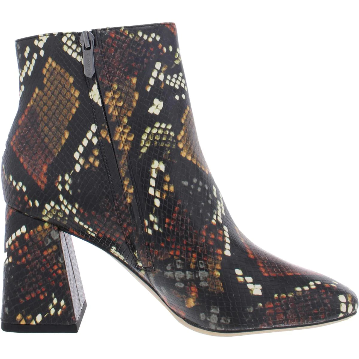 Circus by Sam Edelman Womens Kate Square-Toe Bootie  Color Black/Warm Spice Multi Size 6M