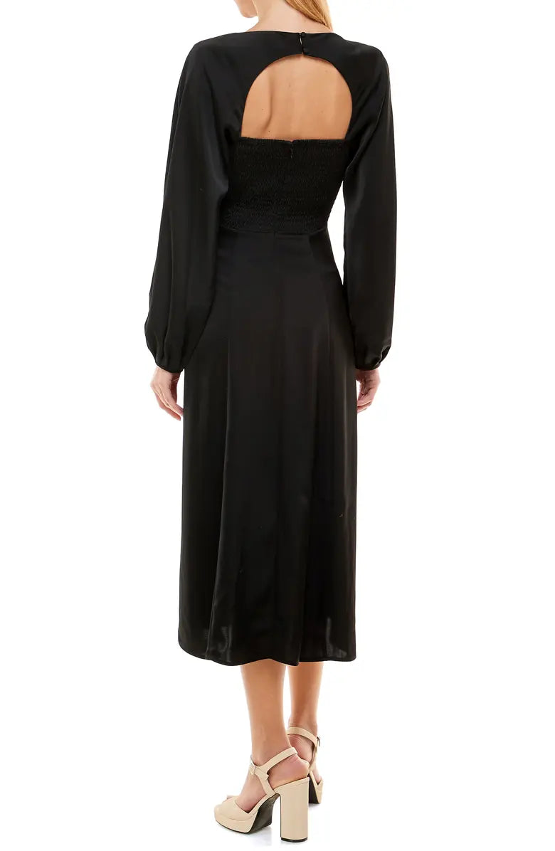 WAYF Sable Long Sleeve Bustier Dress  Color Black Size L