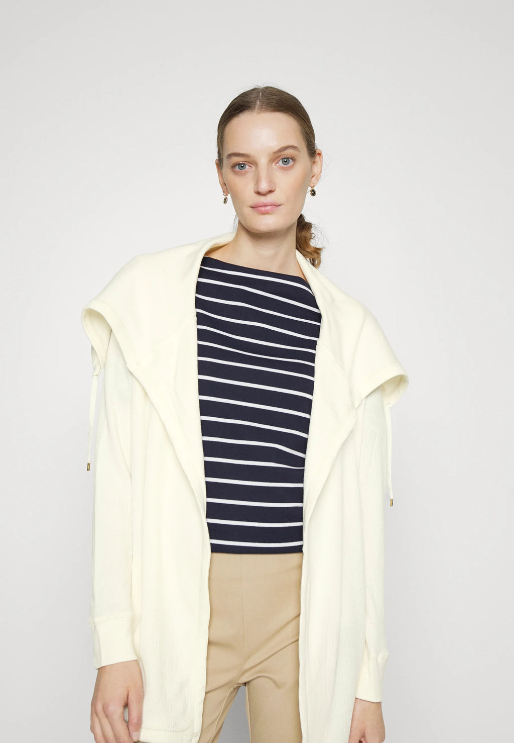 Lauren Ralph Lauren Women's Thermal Waffle-Knit Cardigan  Pale Cream Size XS