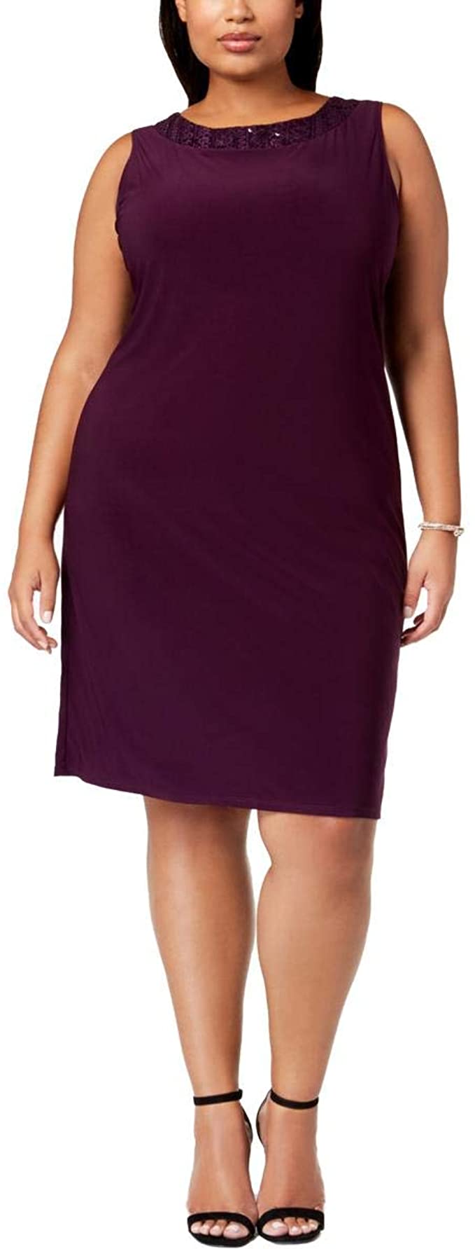 R&M Richards 2-Pc Godet Duster Jacket Dress  Style 3221W Color Plum