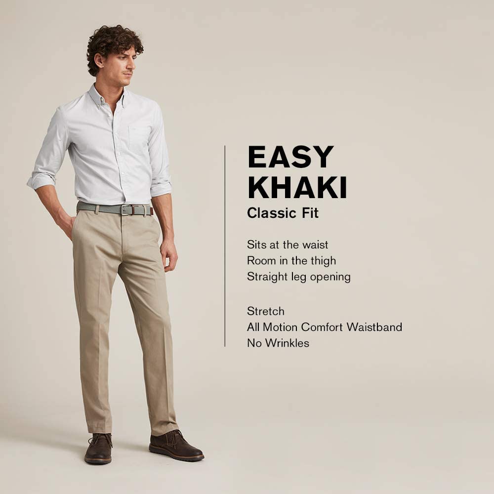 Dockers Men's Classic Fit Easy Khaki Pants   Color Black 36Wx29L