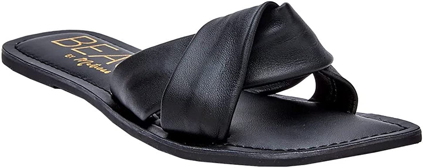 Matisse Beach by Matisse Womens Ancho Slide Sandals  Color Black Leather Size 8M