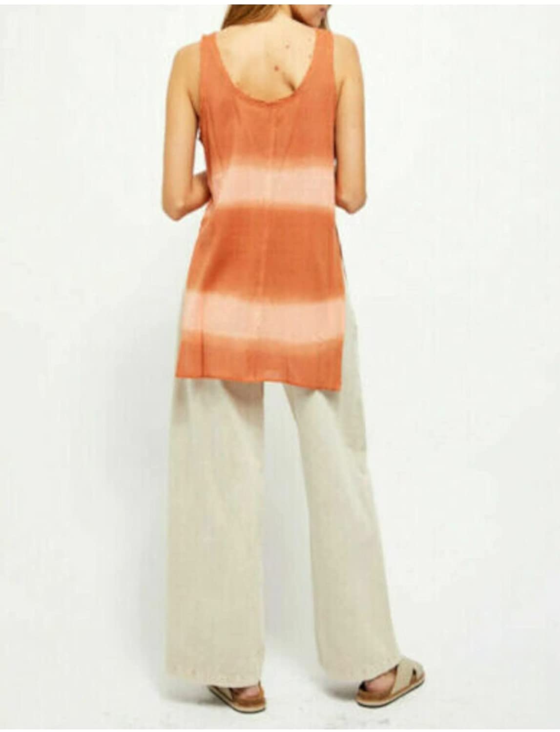 Free People Women's Joni Long Knit Tank Top  Color Citrus Sunset Size XL