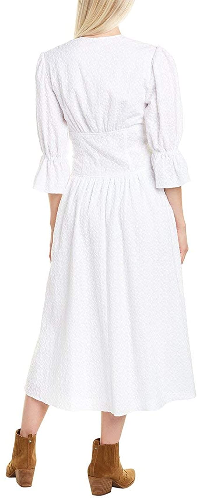 Rebecca Taylor Leaf Embroidered Midi Dress  Style 320243D424 Size XS