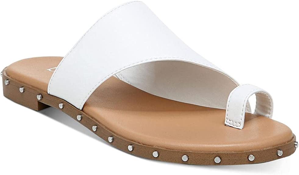 bar III Womens Hattiep Toe Loop Assymetric Slide Sandals  Color White Size 7M