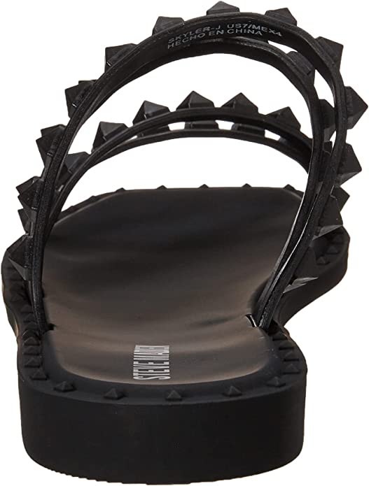 Steve Madden Womens Skyler-J Studded Flat Sandal  Color Jelly Black Size 8M