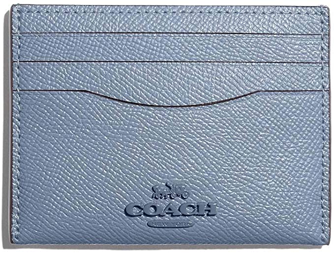 Coach Women`s Crossgrain Flat Card Case  Color: B4(89680)/Bluebell Size: Medium 
