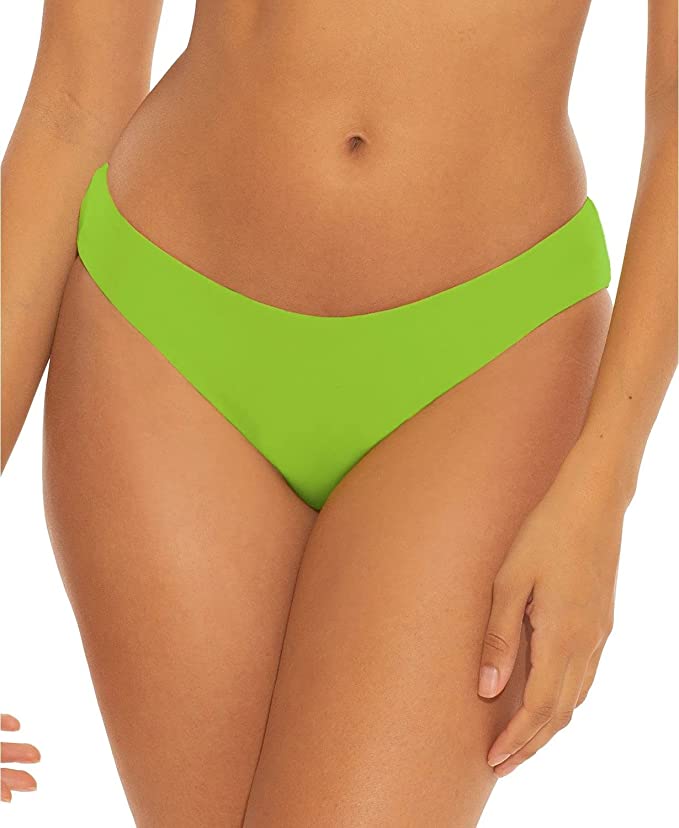 Becca by Rebecca Virtue Adela Ruched Hipster Bikini Bottom  Color Kiwi Size L