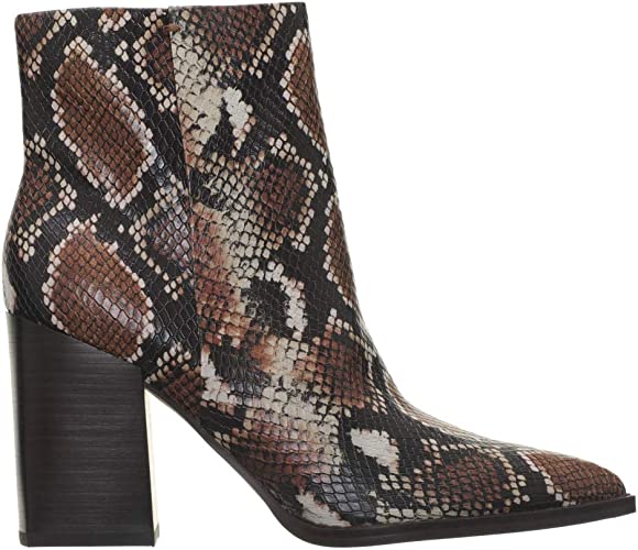 NINE WEST Womens Pointed Toe Heel Ankle Boots  Color Brown Snake Size 6M