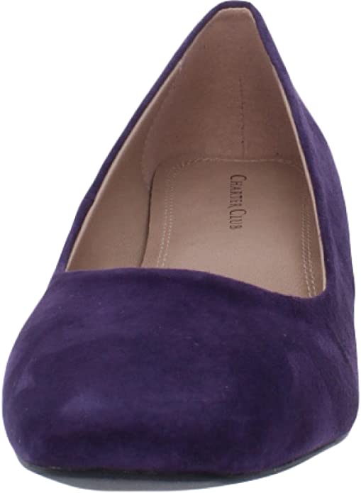 Charter Club Women's Saraa Block-Heel Pumps  Color Plum Suede Size 6M