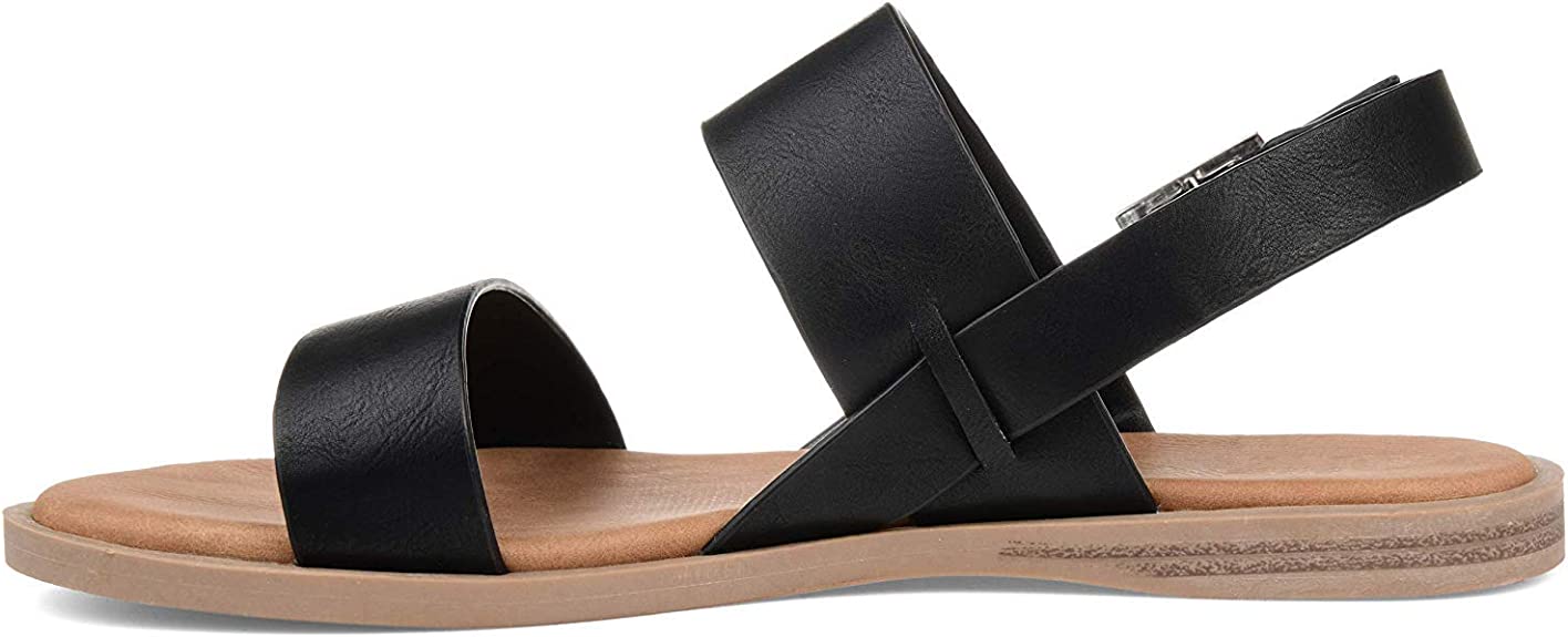 Brinley Co. Womens Dual Strap Open-Toe Sandal  Color Black Size 10M