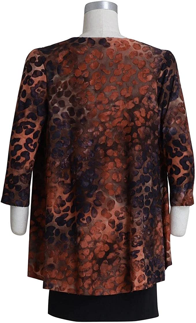 Connected Apparel Women's Petites Layered V-Neck Shift Dress  Color Black Size 4P