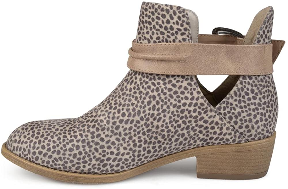 Brinley Co. Women’s Myra Faux Suede Stacked Heel Booties  Color Leopard Size 8M