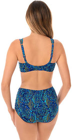 Miraclesuit Swimwear Basilisk Plunge Underwire Bikini Bathing Suit Top  Blue Multi Size 38D