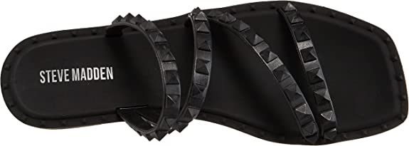 Steve Madden Womens Skyler-J Studded Flat Sandal  Color Jelly Black Size 8M