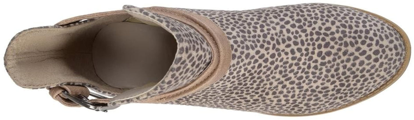 Brinley Co. Women’s Myra Faux Suede Stacked Heel Booties  Color Leopard Size 8M