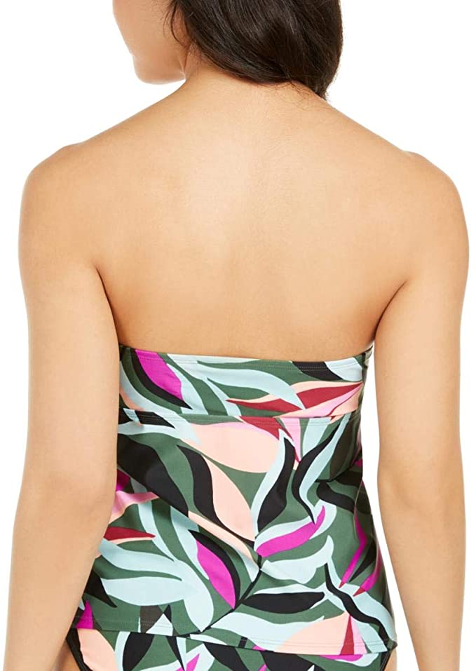 Hula Honey Women's Juniors Hyper Tropics Printed Strapless Swim Top Separates  Size XS