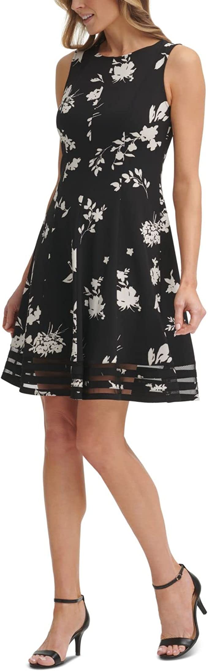 Jessica Howard Women’s  Petite Floral Illusion Fit Flare Dress  Size 10P
