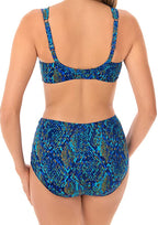 Miraclesuit Swimwear Basilisk Plunge Underwire Bikini Bathing Suit Top  Blue Multi Size 38D