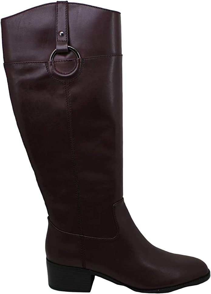 Alfani Women's Bexleyy Wide-Calf Riding Boots  Color Cognac Leather Size 7M