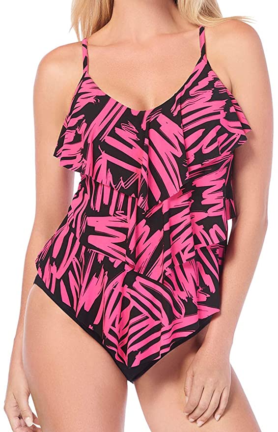 Magicsuit Women's Swimwear Rita Ruffle Soft Cup Tankini Top with Adjustable Straps