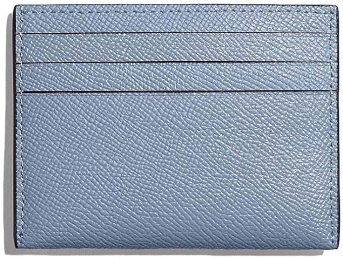 Coach Women`s Crossgrain Flat Card Case  Color: B4(89680)/Bluebell Size: Medium 