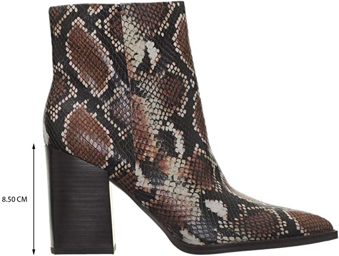 NINE WEST Womens Pointed Toe Heel Ankle Boots  Color Brown Snake Size 6M