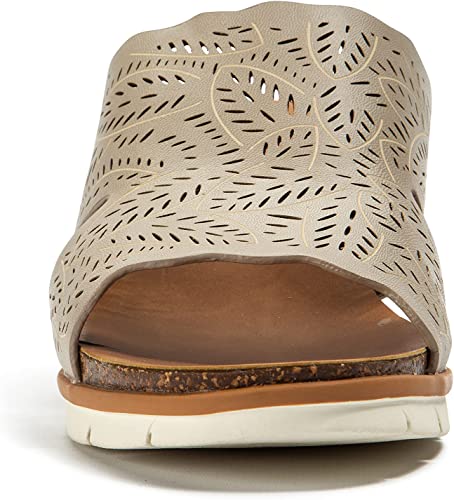 Baretraps Women's Barb Faux Leather Slide-On Wedges  Color Taupe Size 9.5M