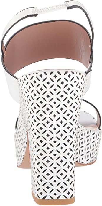 Zac Posen Women's Platform Sandal Cutout Leather Wrapped Wedge  Color White Leather