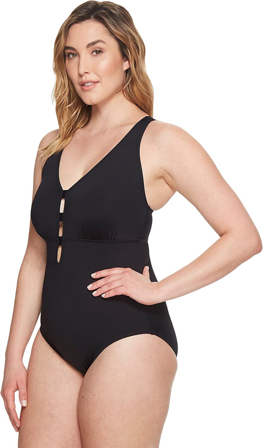 LAUREN RALPH LAUREN Plus Size Beach Shaping Plunge One-Piece