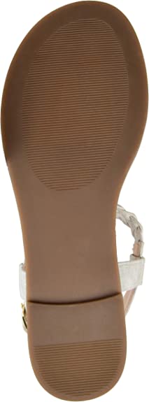 Brinley Co. Womens Braided T-Strap Sandal  Color Grey Size 7M