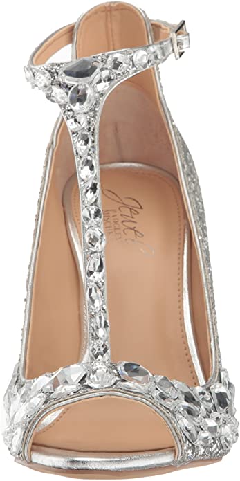 Jewel Badgley Mischka Women's Conroy Dress Sandal  Color Smoke Glitter Size 9.5M