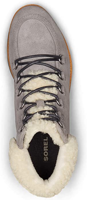 Sorel Women's Harlow Lace Cozy Ankle Boot  Color Light Gray Size 5M
