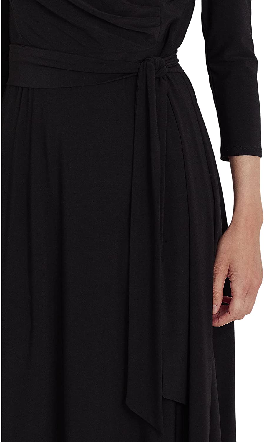 Lauren Ralph Lauren Jersey Midi Dress  Color Black Size 14