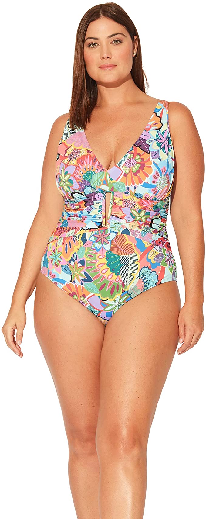 Bleu Rod Beattie Plus Size Make It Pop Off-The-Shoulder Mio   Multicolor Size 16W