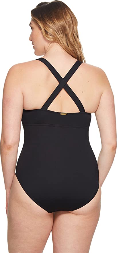 LAUREN RALPH LAUREN Plus Size Beach Shaping Plunge One-Piece