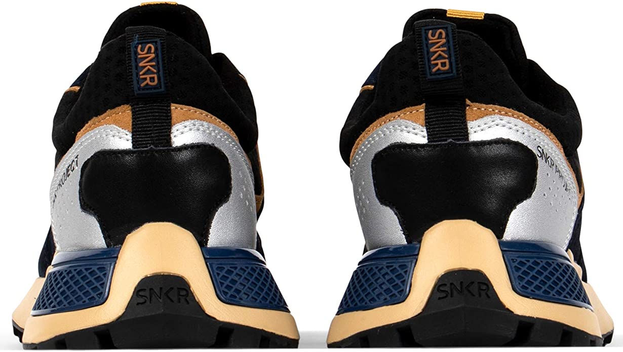SNKR PROJECT Men’s Duane Sneaker  Color Navy Yellow Size 9.5M