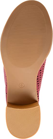 Brinley Co. Womens Zess Faux Nubuck Open-Toe Perforated Mules  Color Red Size 6.5M