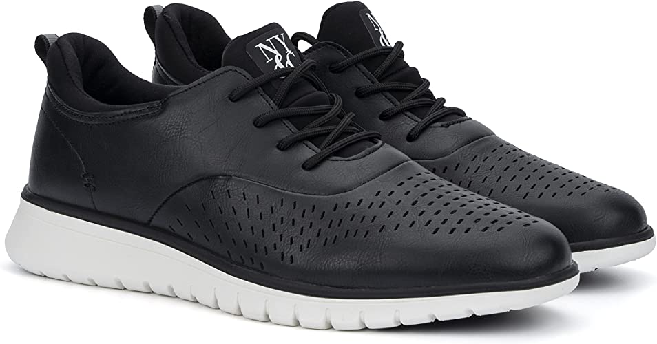 New York & Company Men's Wyn Sneaker  Color Black/Oil Size 7.5M