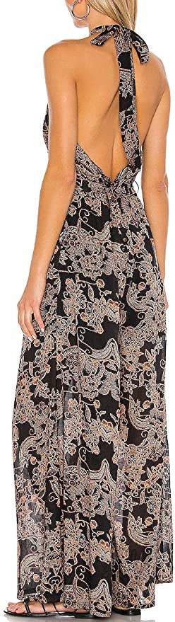 Free People Women's Kissing Sunlight Jumpsuit  Color Black Combo Size XS