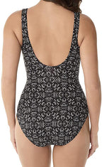 Miraclesuit Incan Treasure Criss Cross Escape Swimsuit  Black/White Size 16