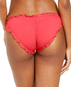 SUNDAZED Solid Mermaid Ruffled Swim Bottoms Sunkissed Coral Size M