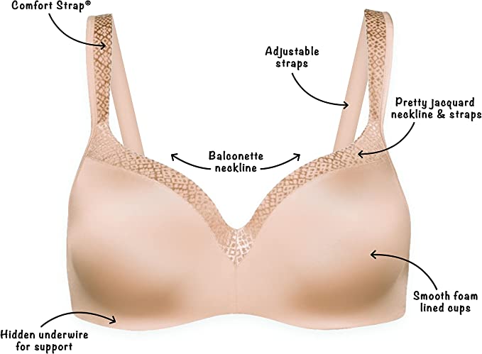 Playtex Women's Secrets Shapes & Supports Balconette Bra  Color Nude Size 38D