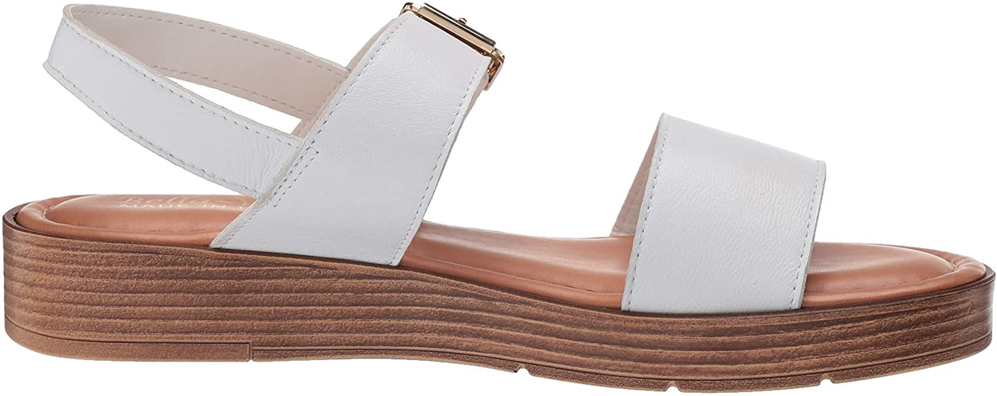 Bella Vita Women's Tay-Italy Wedge Sandal  Color White Leather Size 6.5WW