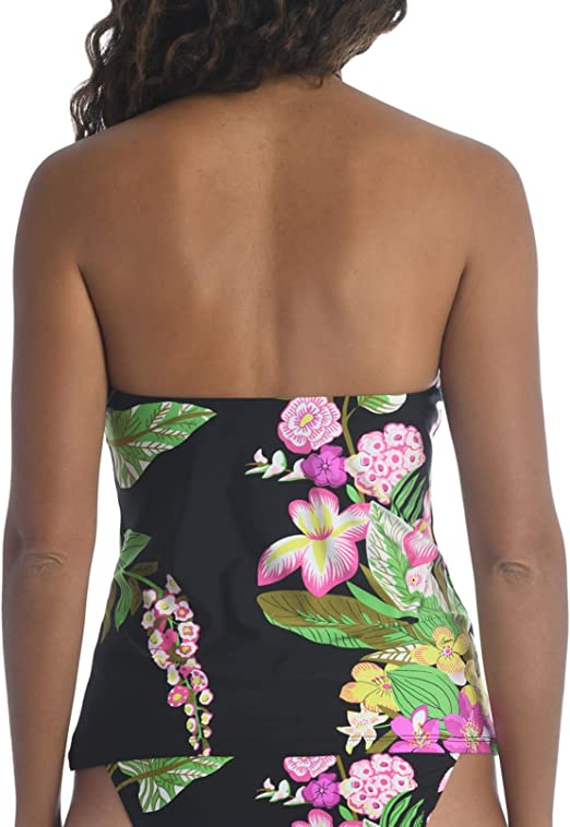 Trina Turk Standard Halter Bandeau Tankini Top  Color Multi/Moonlit Lotus Size 4