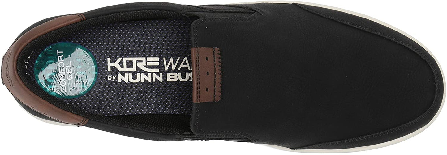 Nunn Bush Men's Kore City Walk Moccasin Toe Sneaker Style Slip on Loafer Shoe  Color: Black Size 10.5W